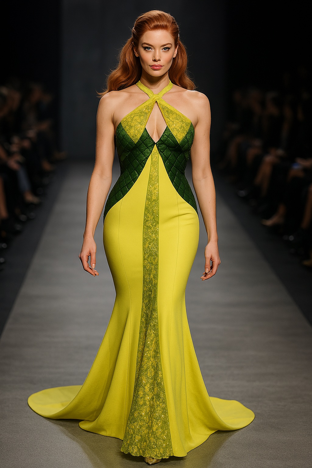 yellow and green halter