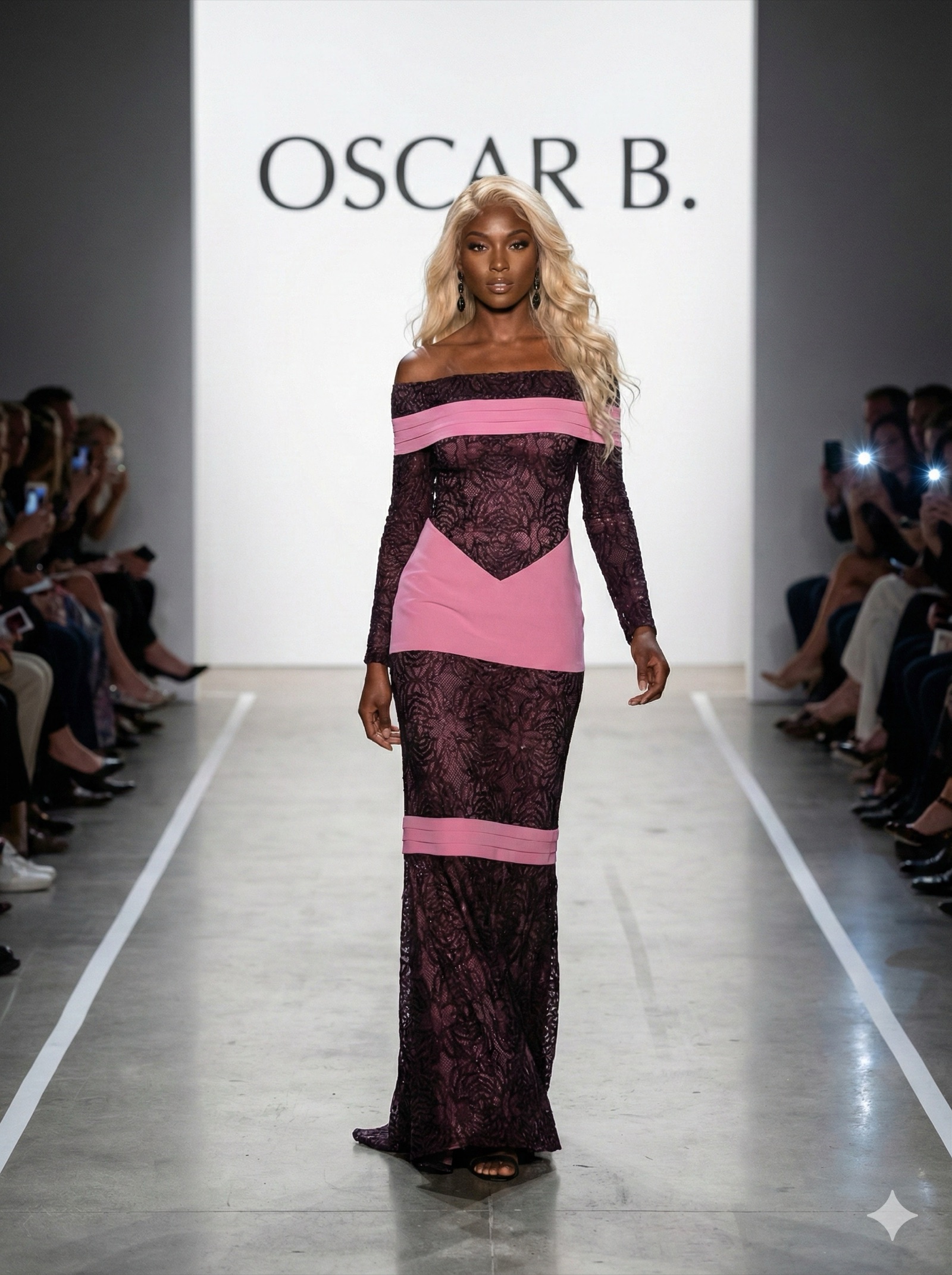 blue gown with cutout